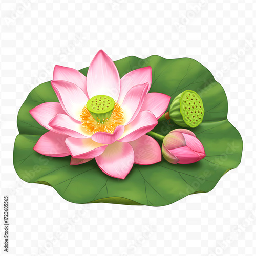 lotus flower on green background