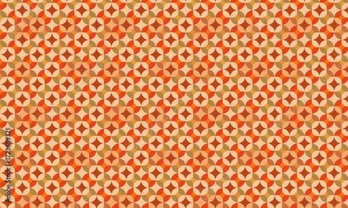 Seamless Retro 70s Folk Art Quilt Star Pattern