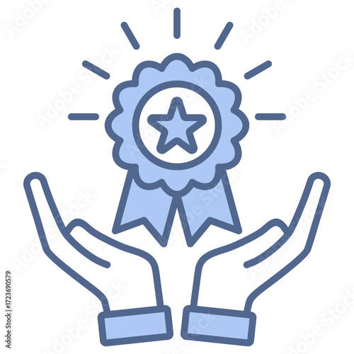 Customer Loyalty Program Blue Icon