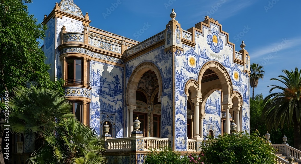 Obraz premium Exquisite Architectural Marvel Showcasing Intricate Tilework and Elegant Design.