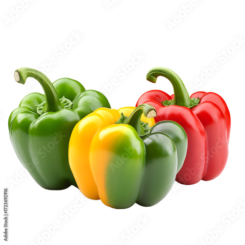Vibrant Bell Peppers Isolated on White Background for Culinary Designs