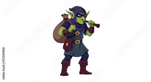 Green Elf Rogue with Bag and Bow.