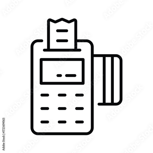 Pos terminal icon design in modern flat outline style