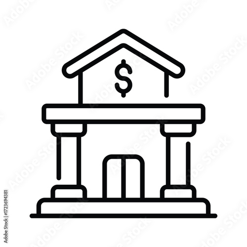 Creatively crafted amazing icon of bank building in flat outline style