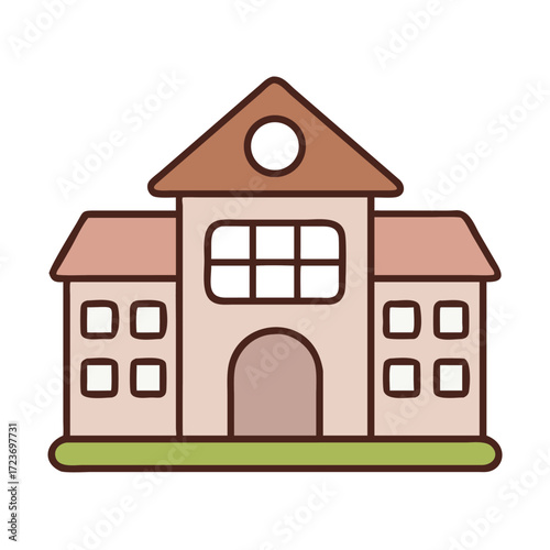 Large school icon symbol illustration on white background
