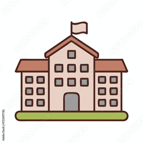 Large school icon symbol on white background