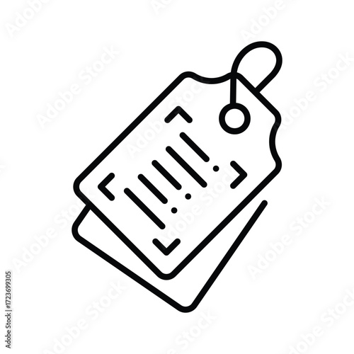 Take your hands on this amazing flat outline style icon of barcode tag