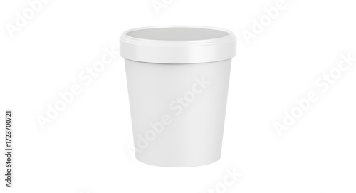 Blank ice cream tub mockup – realistic packaging template for ice cream, frozen yogurt, gelato, sorbet, dessert cup and food branding presentation PSD