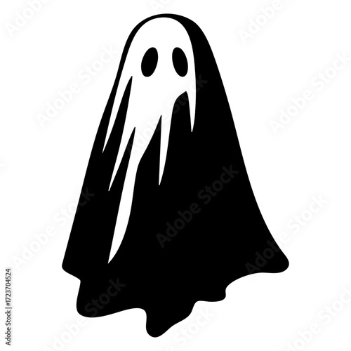 scary halloween ghost solid illustration