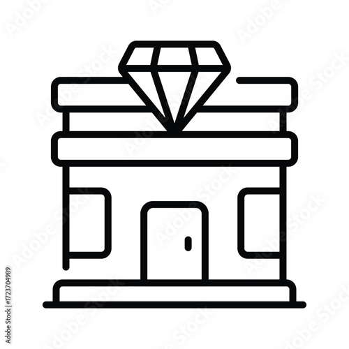 Jewellery shop icon representing jewelry, accessories, and online shopping stores