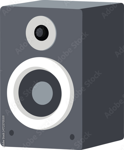 Matte aluminum studio monitor speaker vector illustration for audio professionals and music lovers