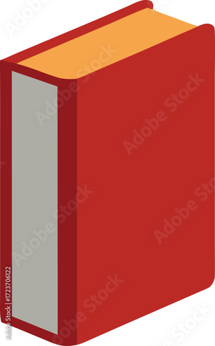 Thick encyclopedia book mockup vector illustration upright red cover eps scalable graphic