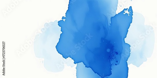 Abstract blue wash, textured watercolor paper, color, watercolor