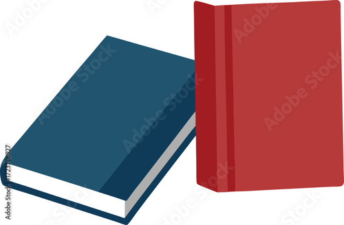 Two hardcover books mockup front and back cover vector illustration eps