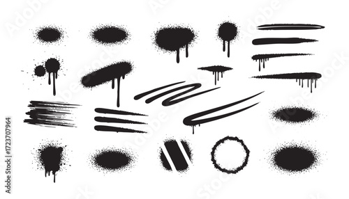 Spray paint texture set element vector illustration