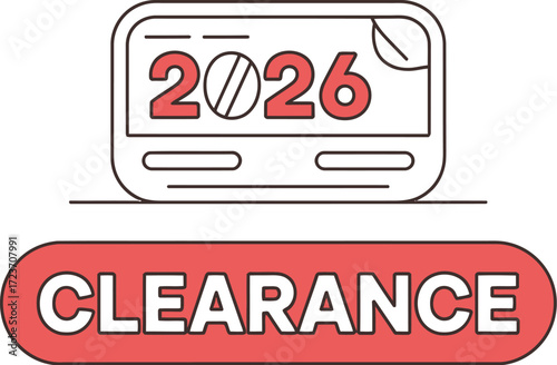 Future year marked for clearance sale, representing end of season or discounted items.