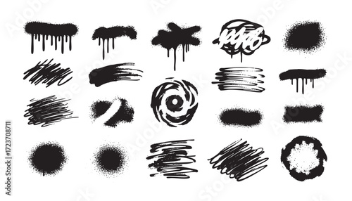 Spray paint texture set element vector illustration