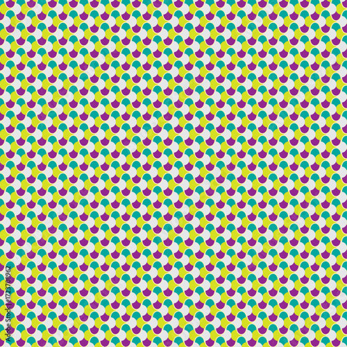 A colorful abstract seamless pattern bursting with energetic shapes and dynamic color transitions.