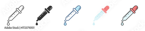 Pipette Icon Set Multiple Style Collection
