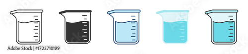 Beaker Icon Set Multiple Style Collection