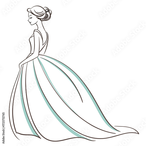 Graceful bride in a ballgown