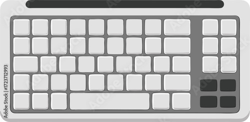Flat lay wireless keyboard mockup scalable vector illustration for eps file format