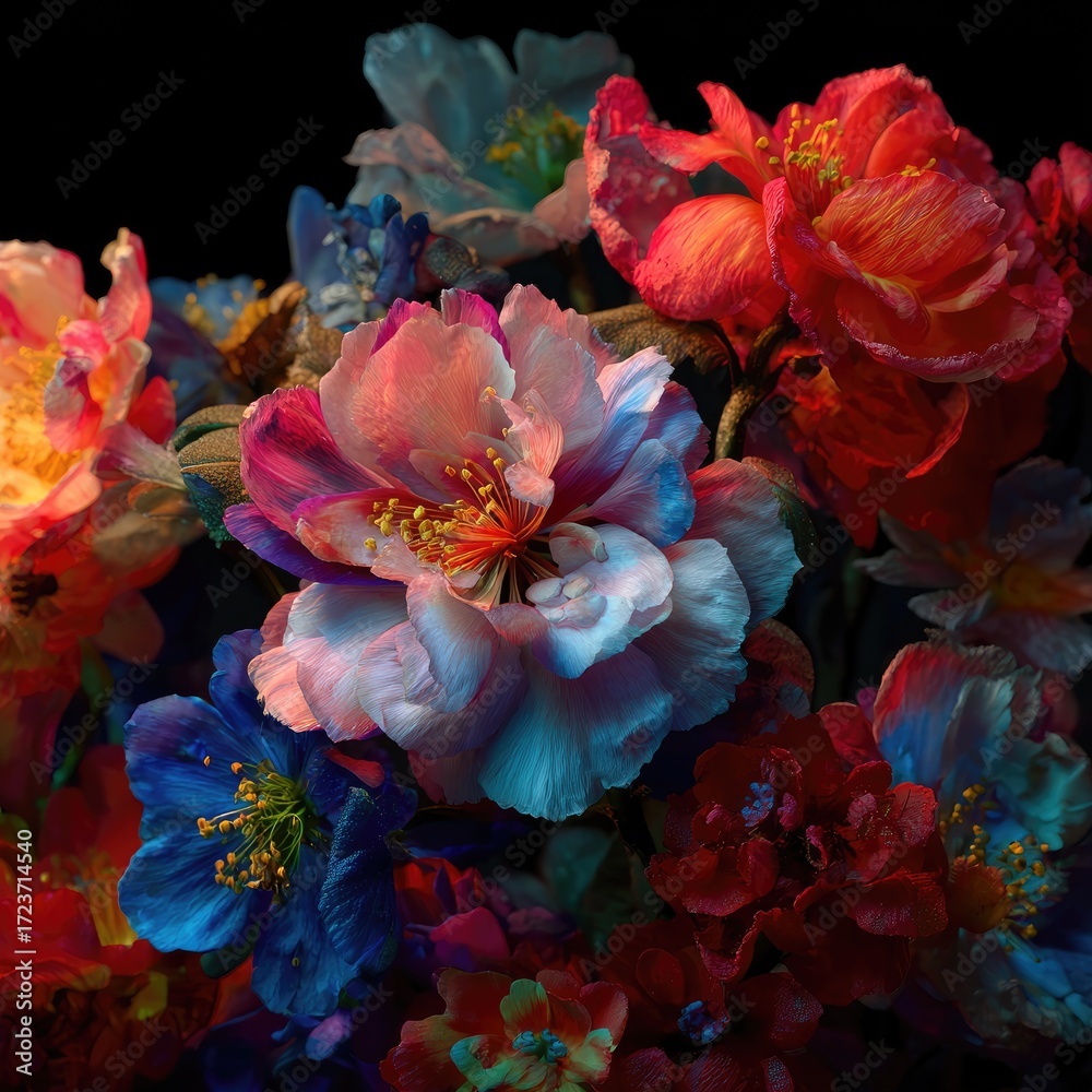 Obraz premium Vibrant bouquet of colorful flowers (1)