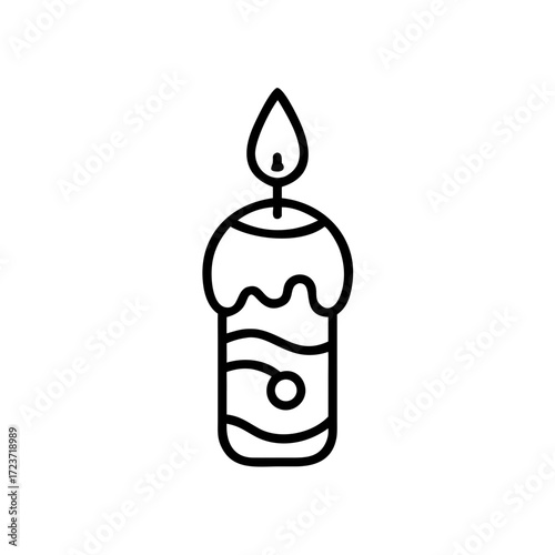 Candle with frosting and decorative swirl for Easter celebrations  