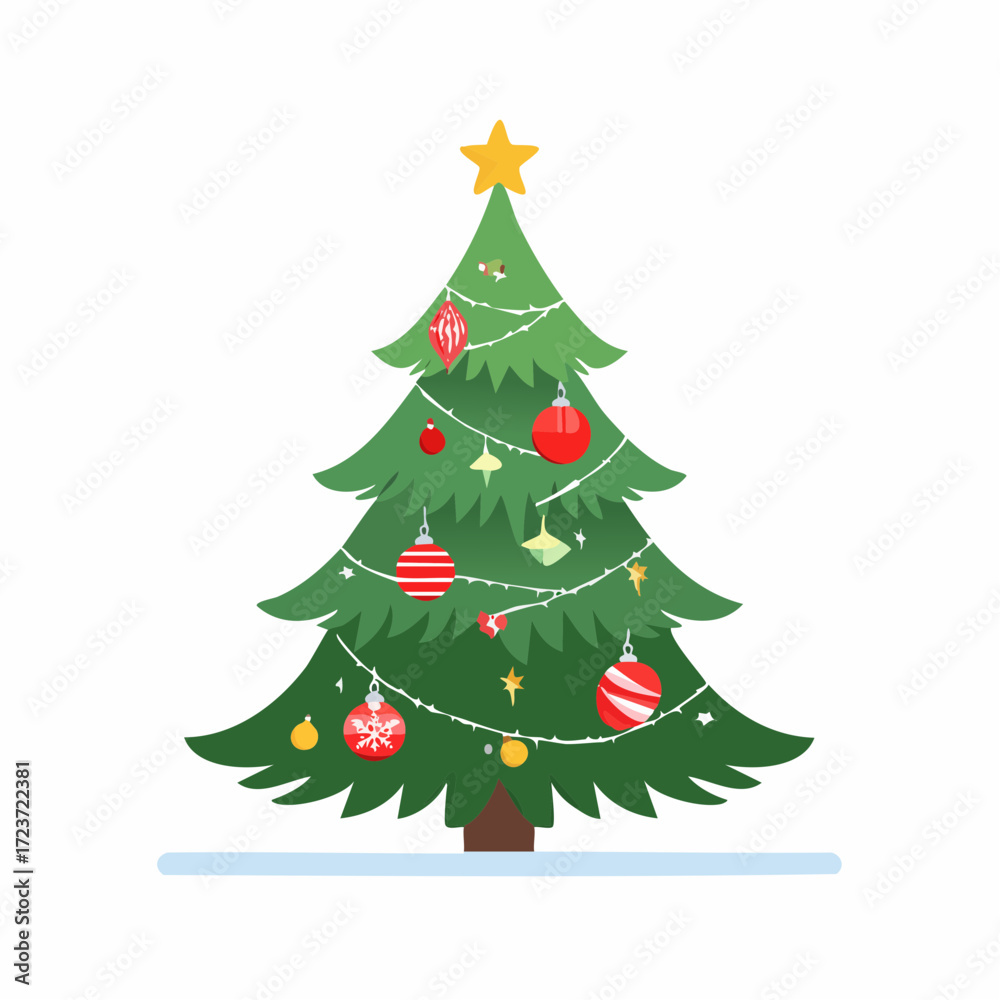 Fototapeta premium christmas tree on white background
