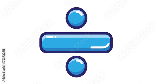 Sleek Blue Division Symbol on White Background Ready to Divide