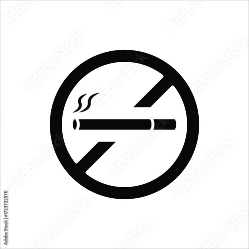 No Smoking line icon. Hotel service symbol. Stop smoke icon. Linear style no smoking icon. Editable stroke. Vector for web design.