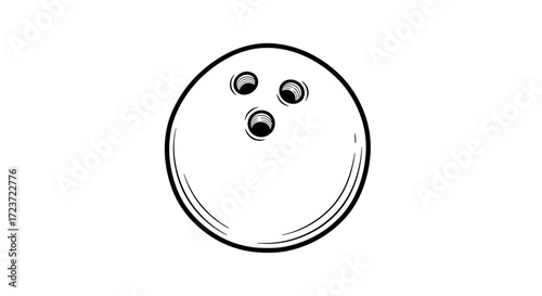 Classic bowling ball line art for sport and recreation graphics