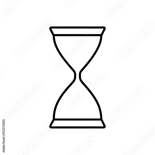 Outline drawing hourglass on transparent background
