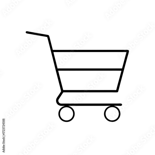 Outline of shopping cart on transparent background
