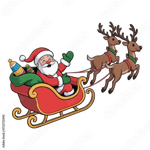 santa claus with reindeer