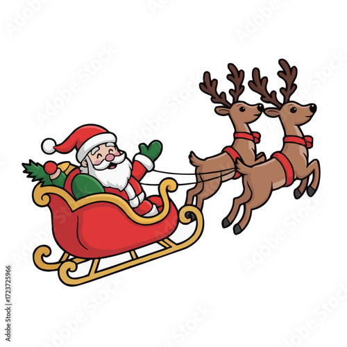 santa claus and reindeer