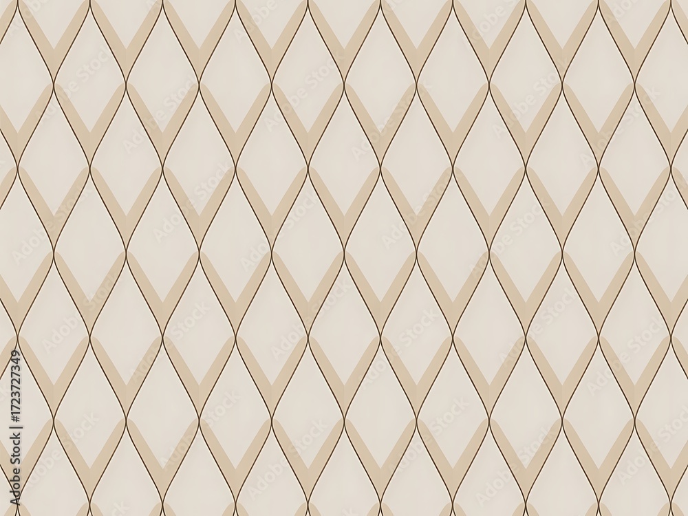 Obraz premium Cream colored diamond pattern upholstery texture with subtle quilting