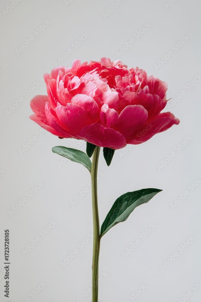 Obraz premium Coral Peony Blossom - A Study in Floral Elegance and Delicate Beauty.