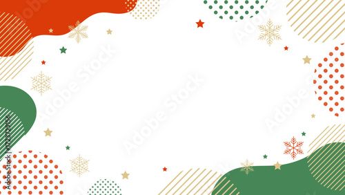 クリスマスカラーの 横長フレーム 16:9 