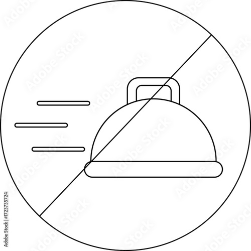 sketch of prohibited icon and closed fast food icon