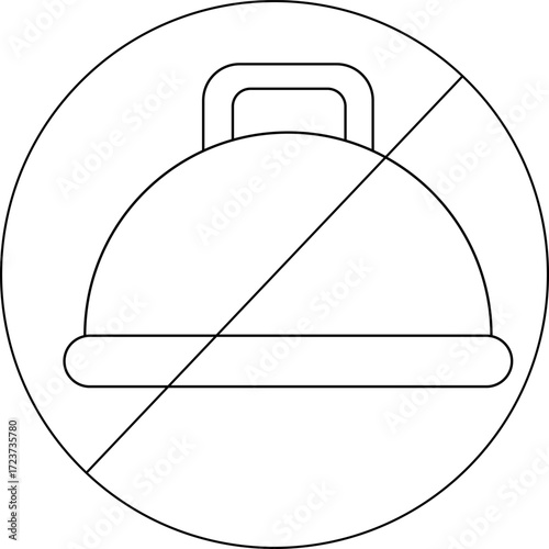 sketch of prohibited icon and food closed icon