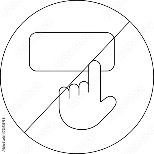 sketch icons are prohibited and icons of hands clicking buttons