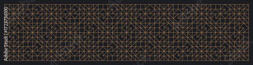 Black gold geometric seamless pattern background for banners, wall decor, textiles and interior design.