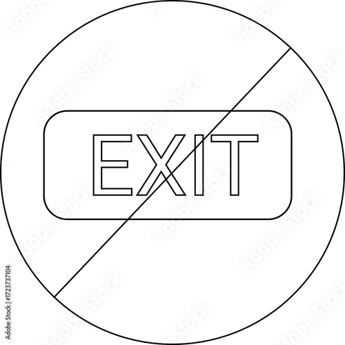 sketch of prohibited icon and exit board icon