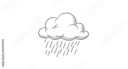 Stylized rain cloud drawing representing light precipitation weather concept