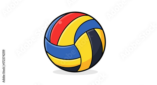 Cartoon volleyball illustration isolated on white background perfect for digital usage