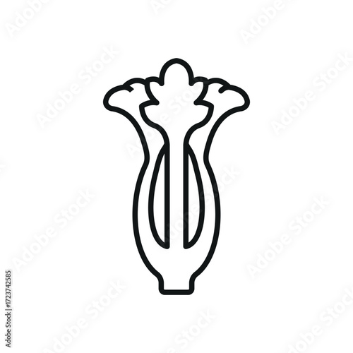 Celery icon in outline style representing fresh vegetable and natural lifestyle projects.