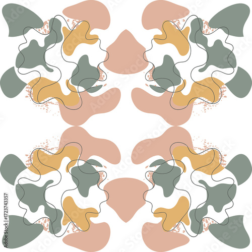 Pink vector seamless camouflage pattern with cats and dogs illustration for textile and wallpaper design