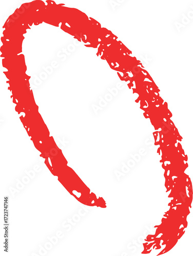 Red oval loop vector – hand drawn sketch style elliptical marker stroke shape for emphasis, highlight notes, abstract decoration, and creative graphic design