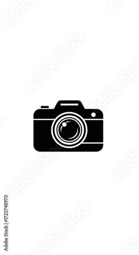 Classic black camera icon on a clean white background.